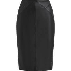 REISS RAYA Leather High Rise Midi Skirt